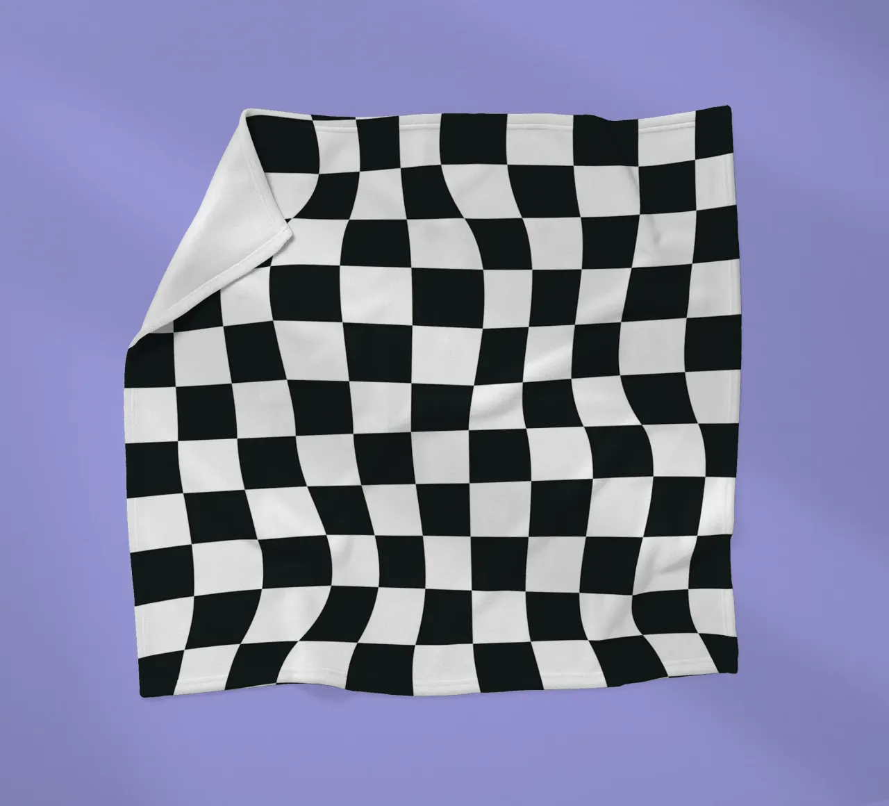 Distorted Chess Pattern fleece blanket by Paigaam Studio