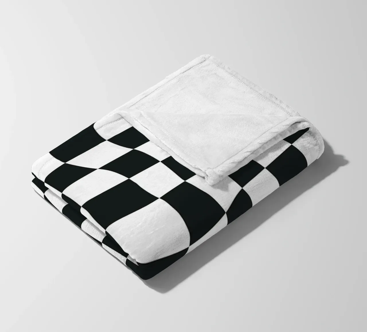 Distorted Chess Pattern fleece blanket by Paigaam Studio