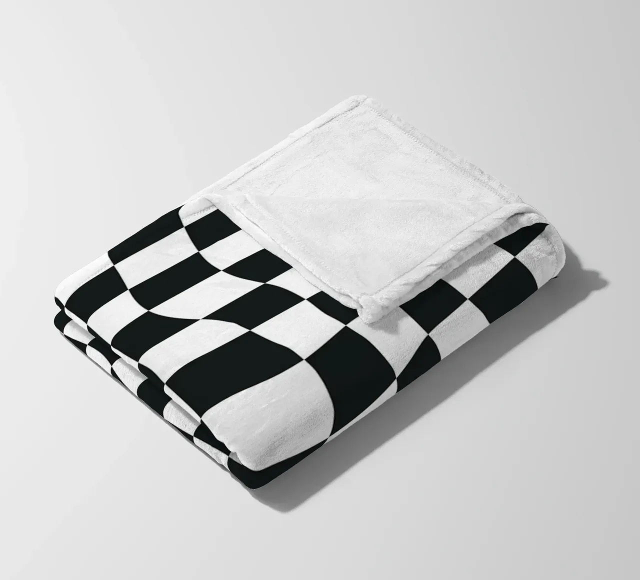 Distorted Chess Pattern fleece blanket by Paigaam Studio