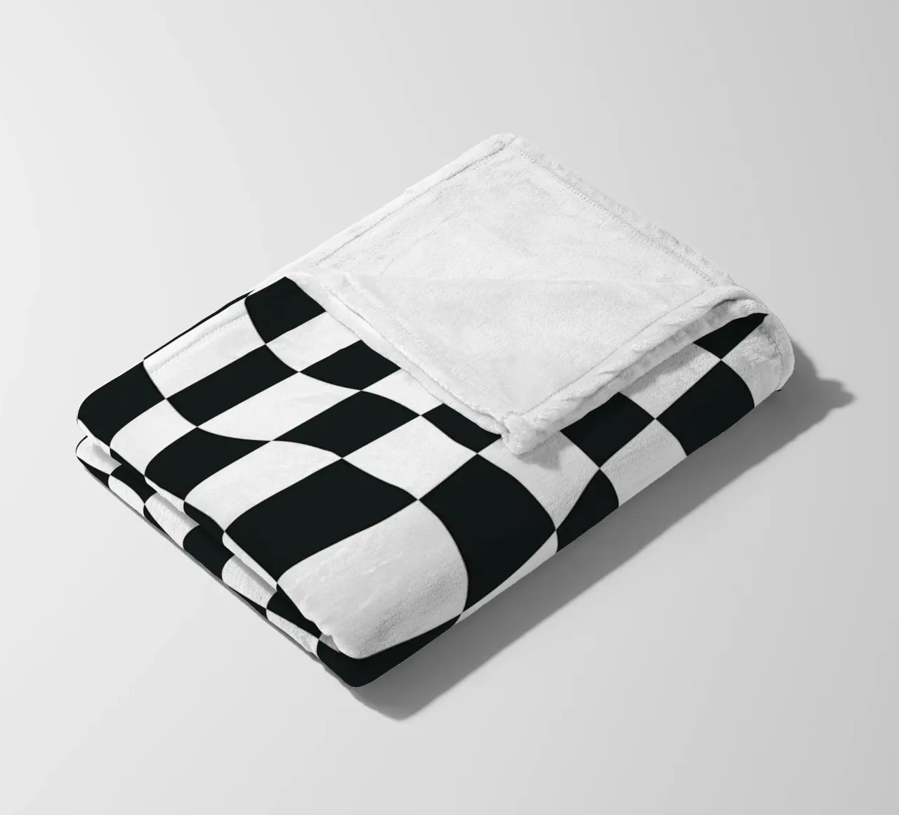 Distorted Chess Pattern fleece blanket by Paigaam Studio