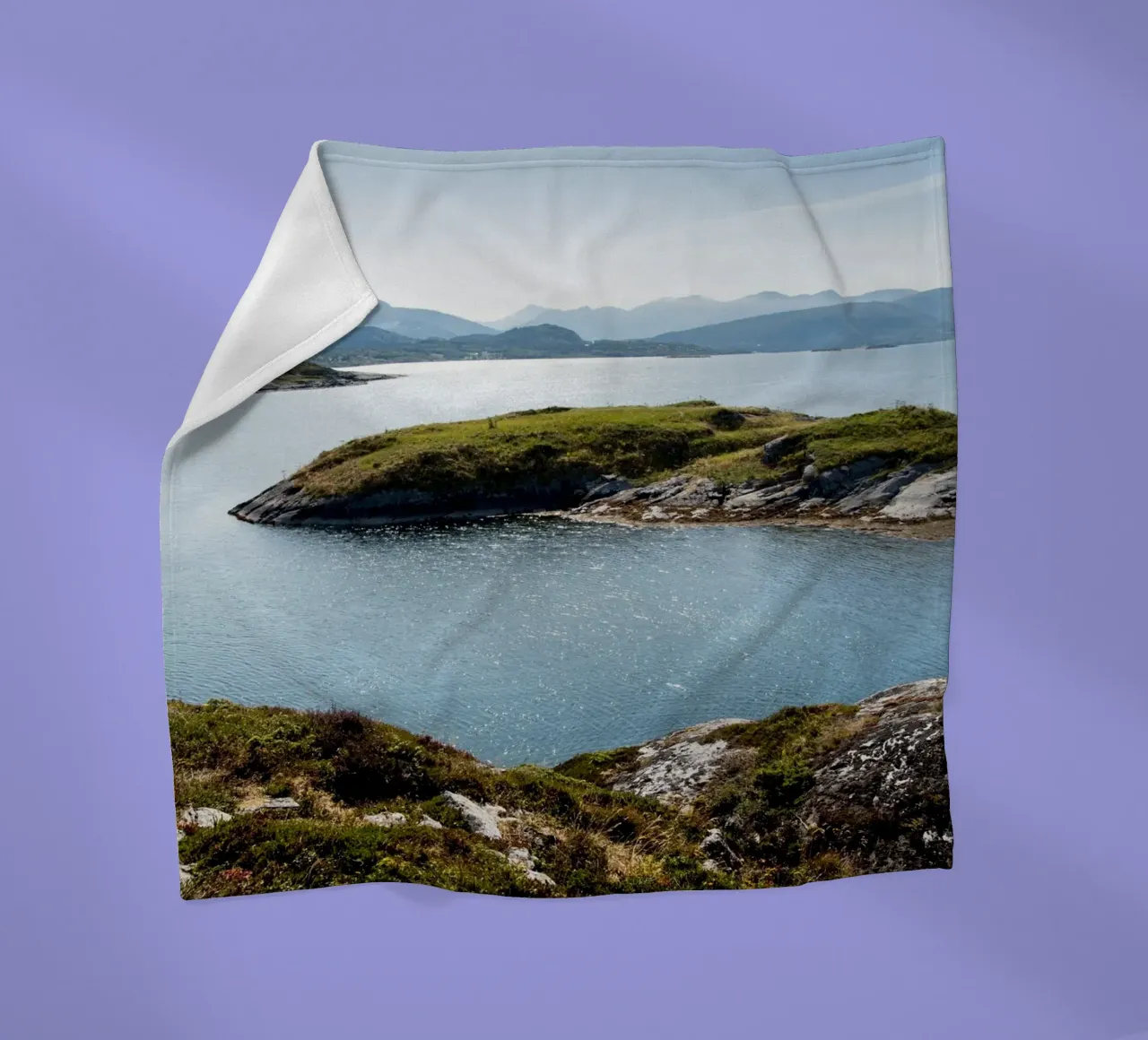 Coastal calm with a blue sky bay fleece blanket by karijn_landscapes