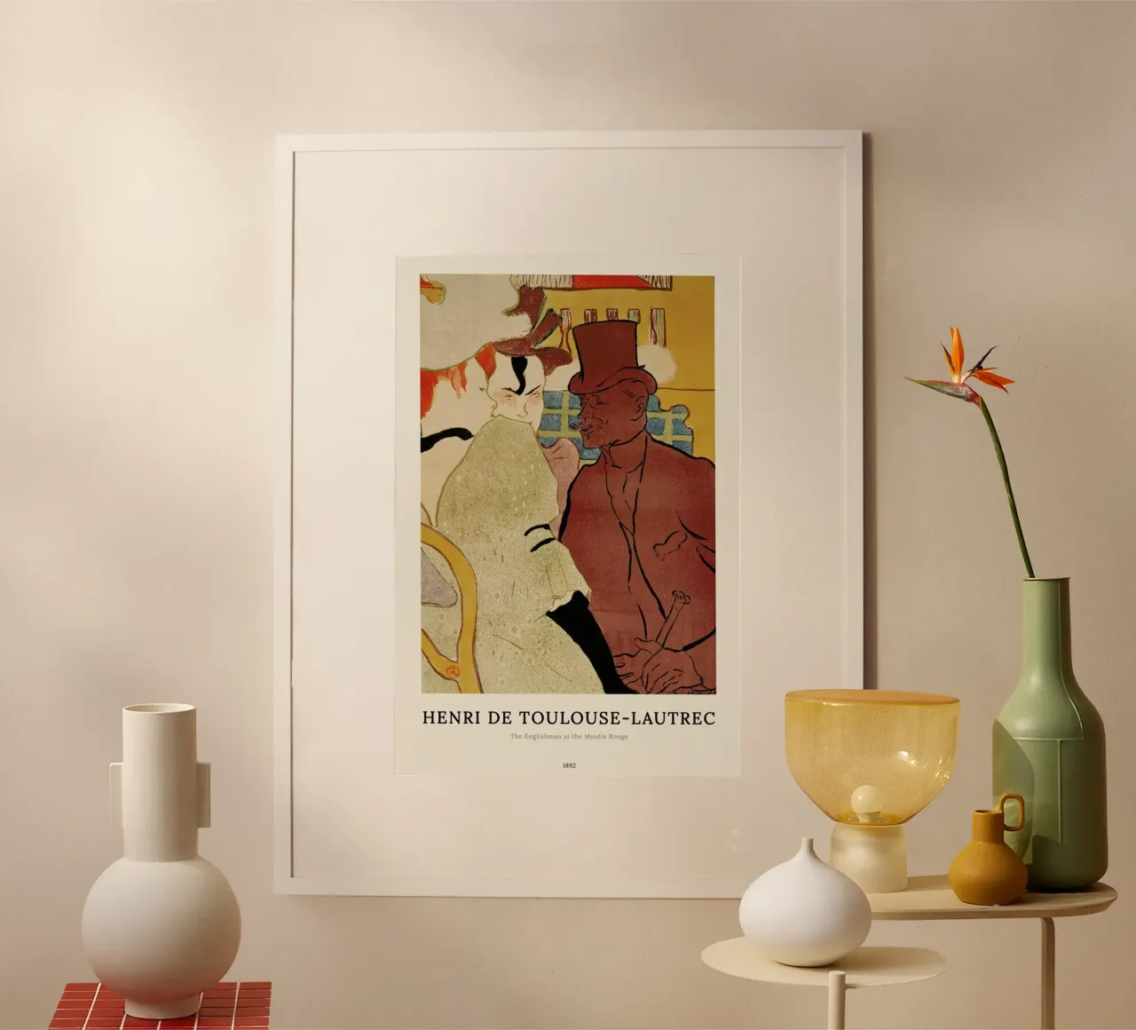 Henri de Toulouse-Lautrec - The Englishman at the Moulin Rouge poster con telaio in alluminio da ARTOTHEK