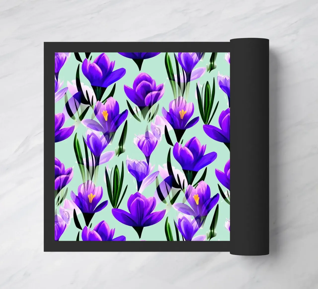 Fiori di croco verde menta zerbino da SilverPegasus
