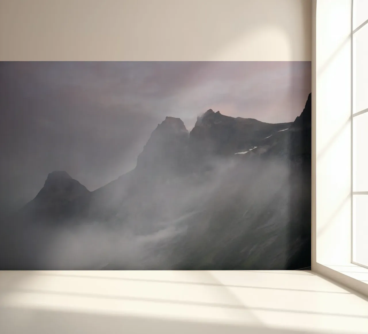 Foggy Evening Glow in Norway’s Mountains photo wallpaper by karijn_landscapes