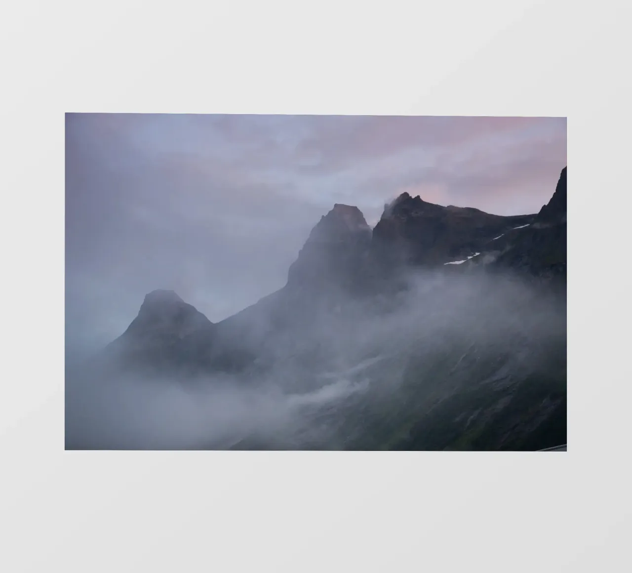 Foggy Evening Glow in Norway’s Mountains photo wallpaper by karijn_landscapes
