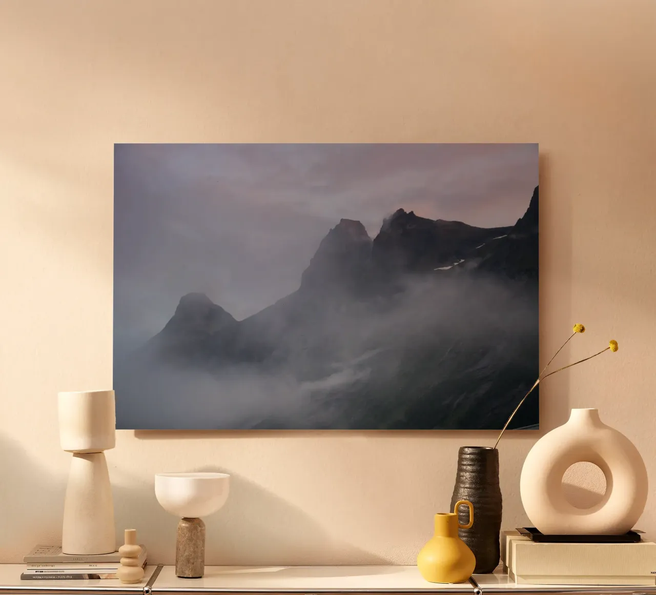 Foggy Evening Glow in Norway’s Mountains alluminio dibond da karijn_landscapes