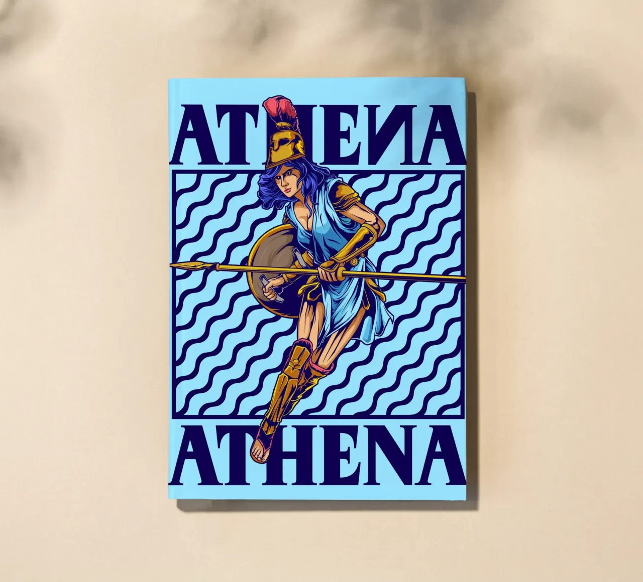 ATHENA - Warrior with spear and shield notebook by pixelbull - medieval art and more