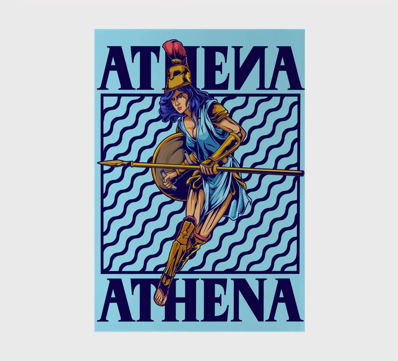 ATHENA - Warrior with spear and shield notebook by pixelbull - medieval art and more