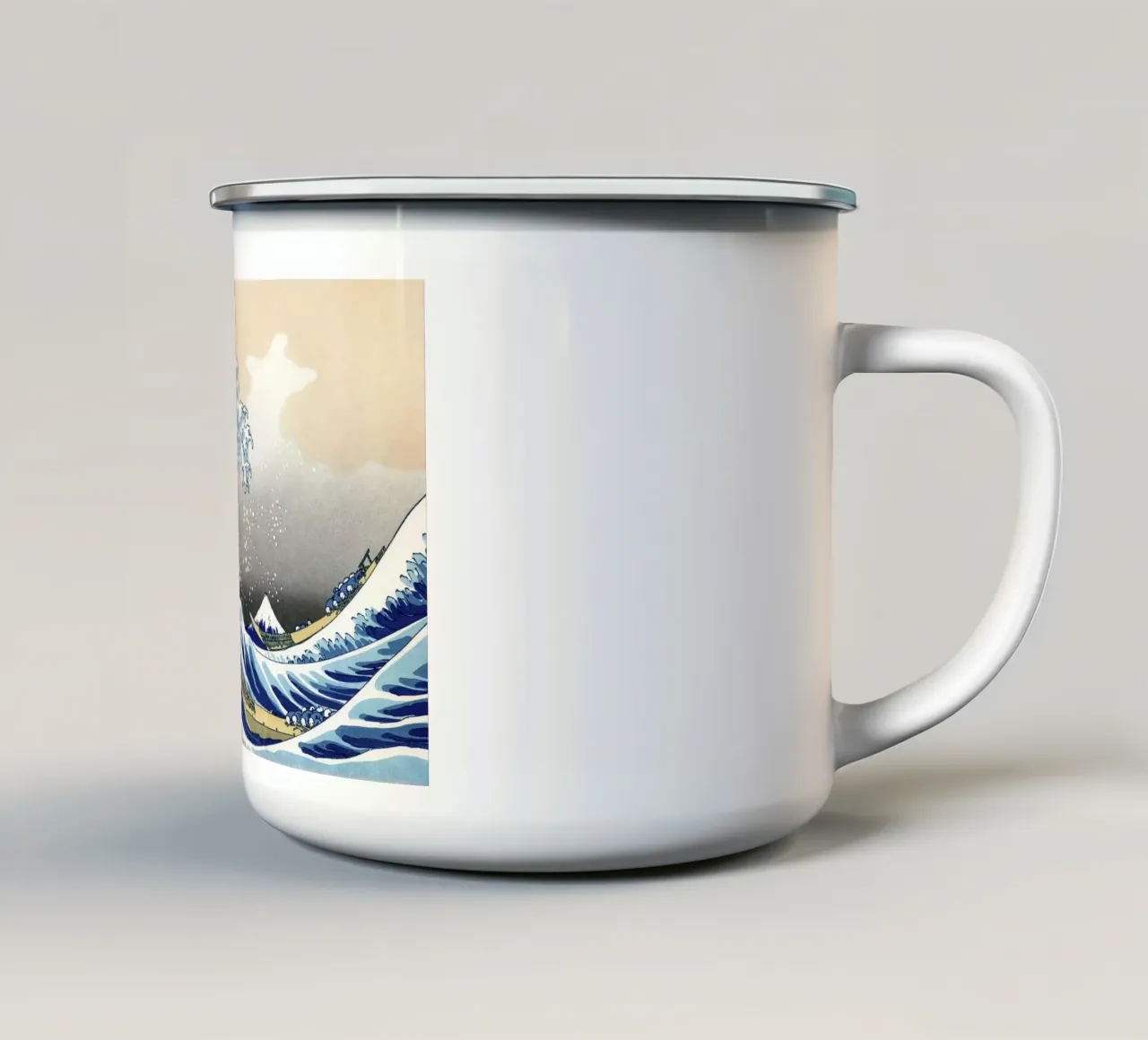 Hokusai - The Great Wave of Kanagawa tazza in smalto da apoloprints