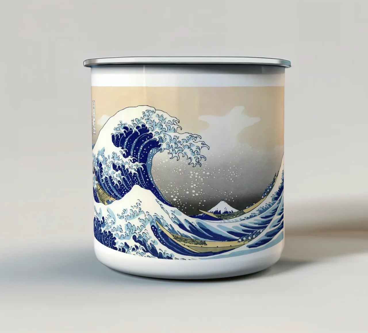 Hokusai - The Great Wave of Kanagawa tazza in smalto da apoloprints