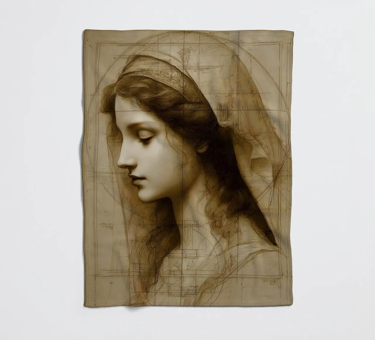 Da Vincis Scetch coperta in pile da M-Ulrich-Digital Art