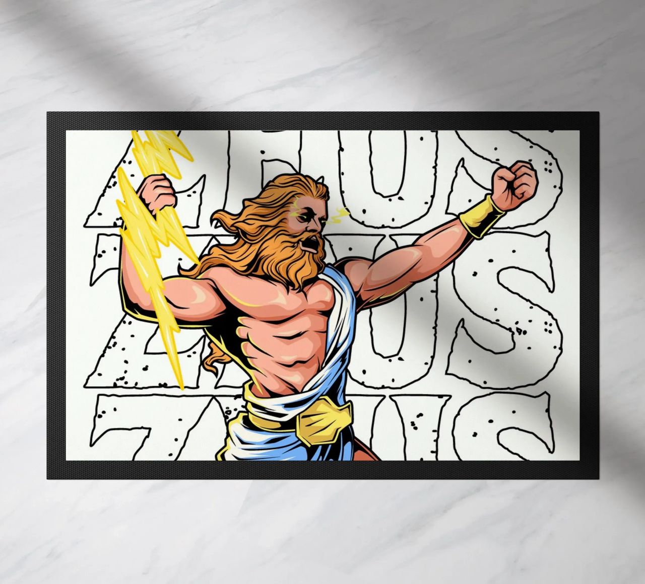 ZEUS - Il sovrano con il fulmine in mano zerbino da pixelbull - medieval art and more