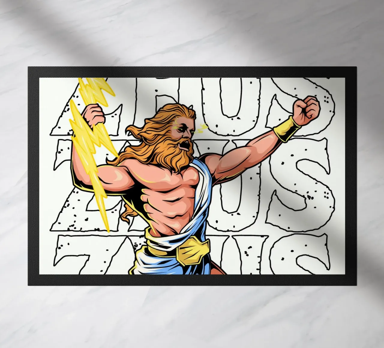 ZEUS - Gobernante con el rayo en la mano felpudo de pixelbull - medieval art and more