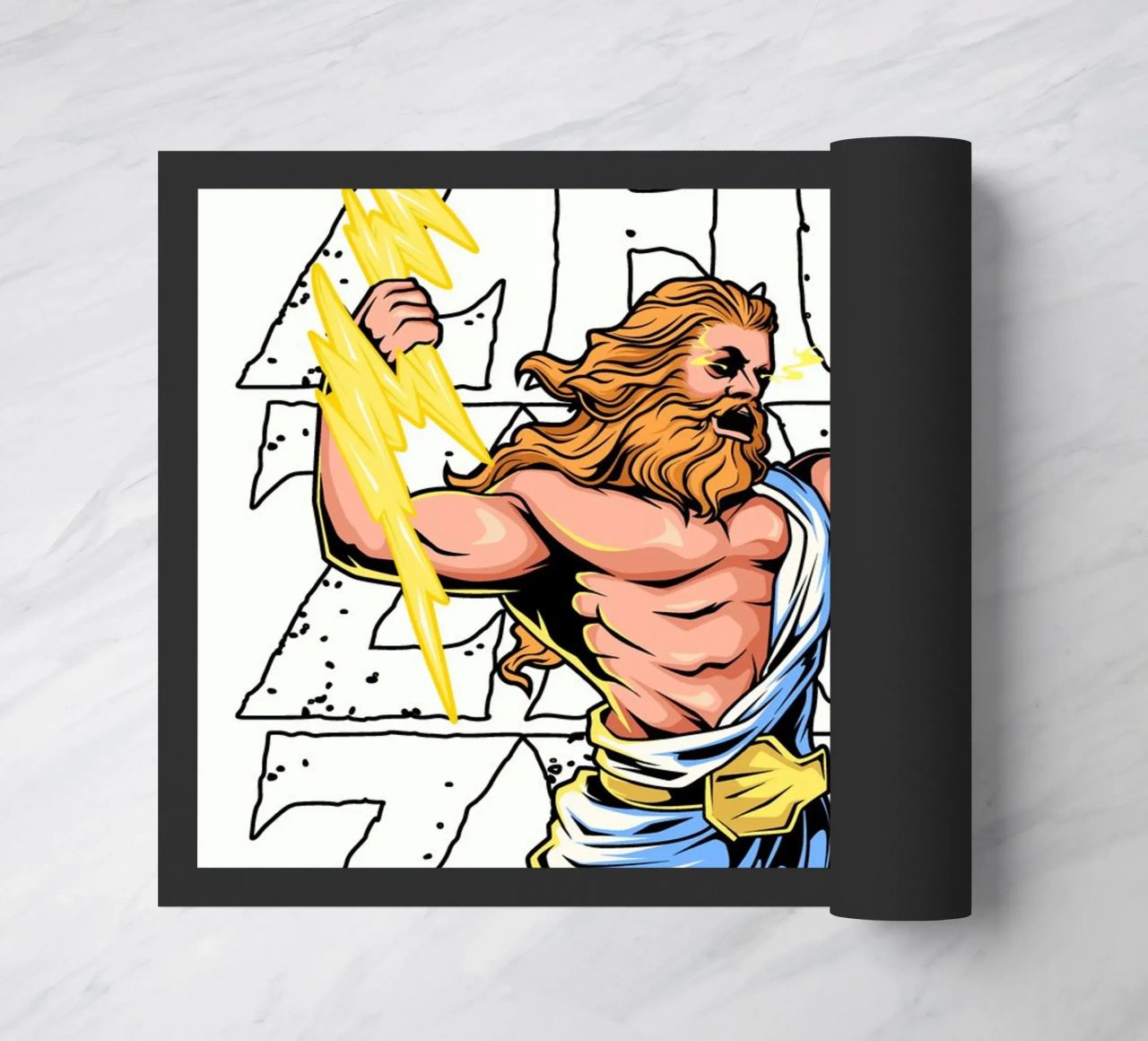 ZEUS - Il sovrano con il fulmine in mano zerbino da pixelbull - medieval art and more