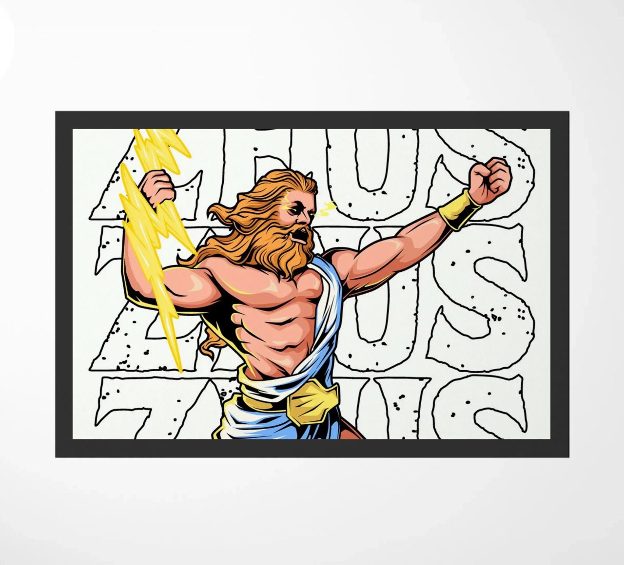 ZEUS - Il sovrano con il fulmine in mano zerbino da pixelbull - medieval art and more