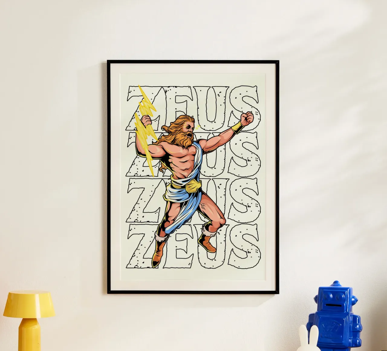 ZEUS - Il sovrano con il fulmine in mano carta hahnemühle da pixelbull - medieval art and more