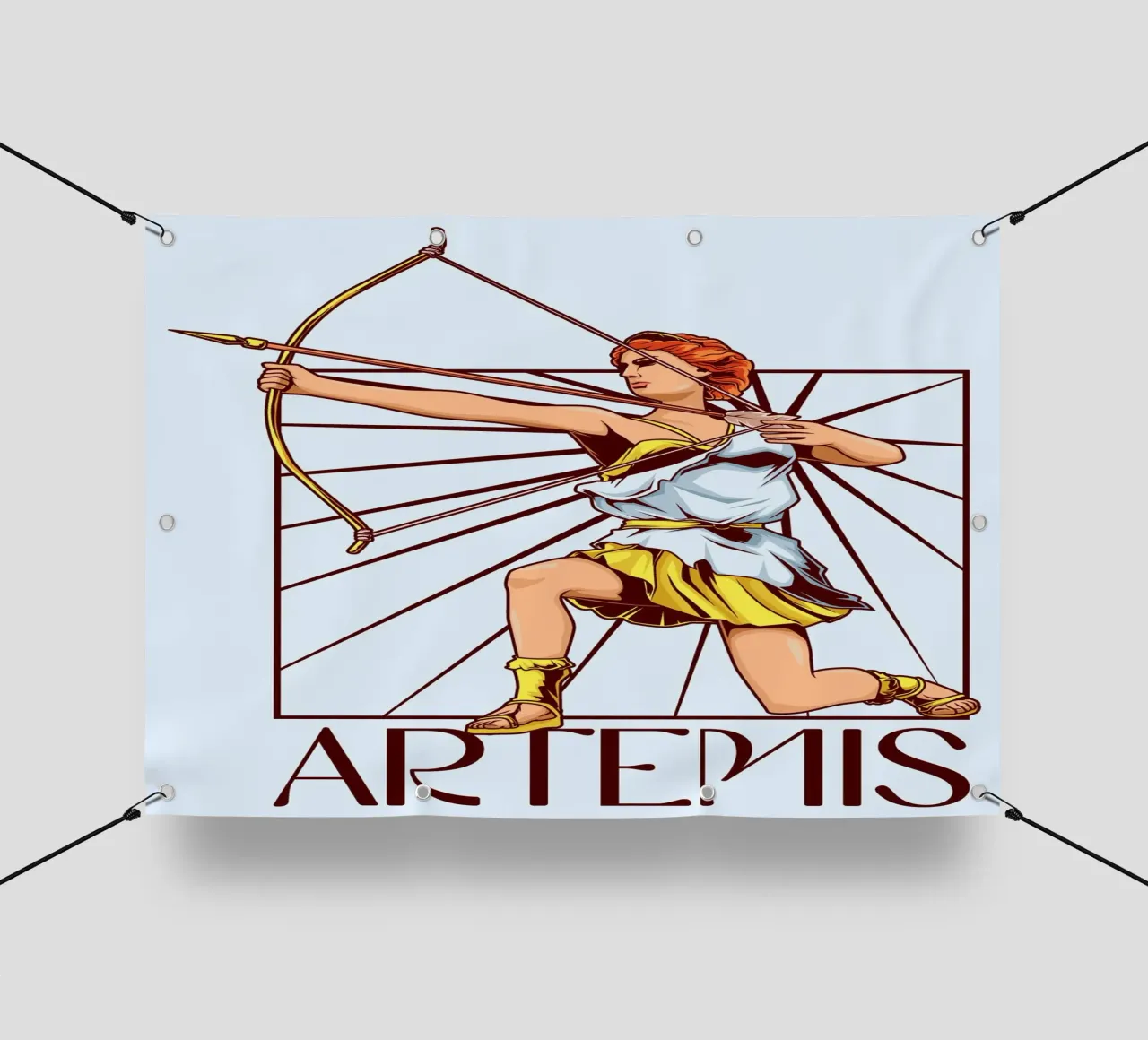 ARTEMIS - L'arciere nel momento d'oro telo in pvc da pixelbull - medieval art and more