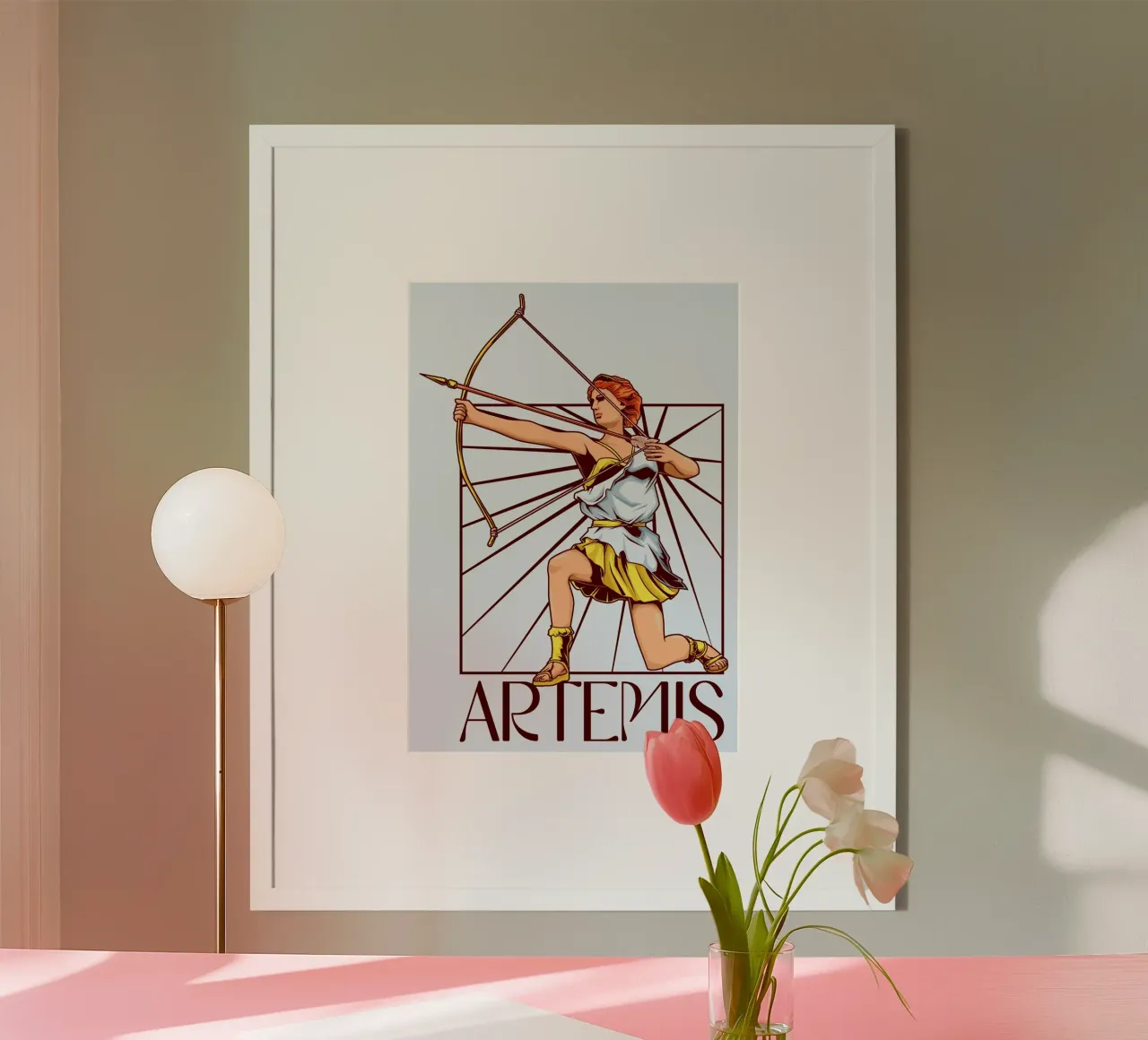 ARTEMIS - L'arciere nel momento d'oro carta hahnemühle da pixelbull - medieval art and more