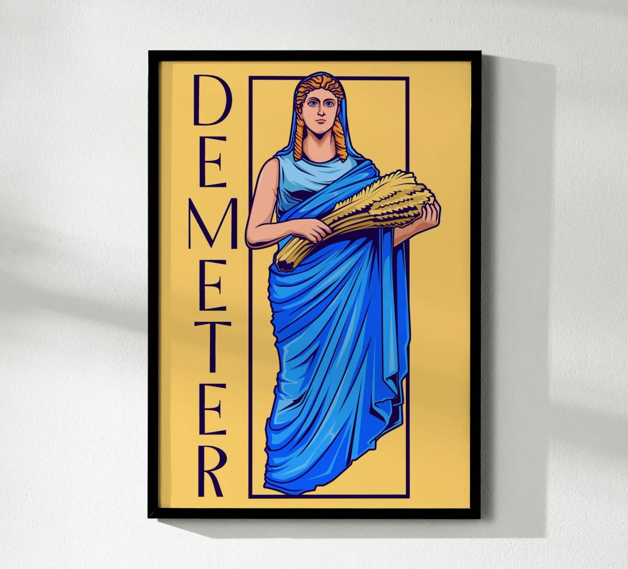 DEMETER - Diosa con haz de trigo poster con marco de plástico de pixelbull - medieval art and more