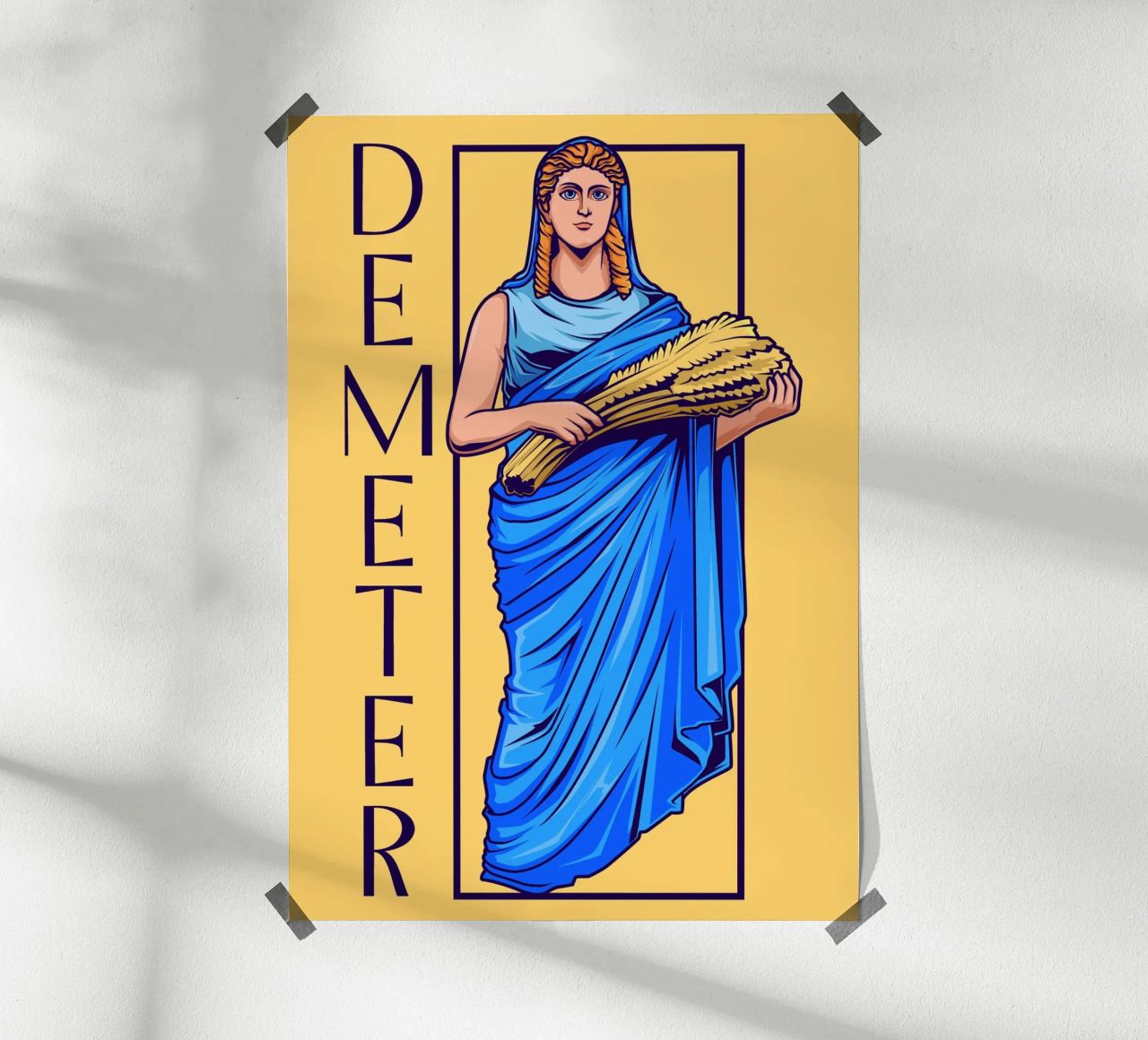 DEMETER - Diosa con haz de trigo poster con marco de plástico de pixelbull - medieval art and more