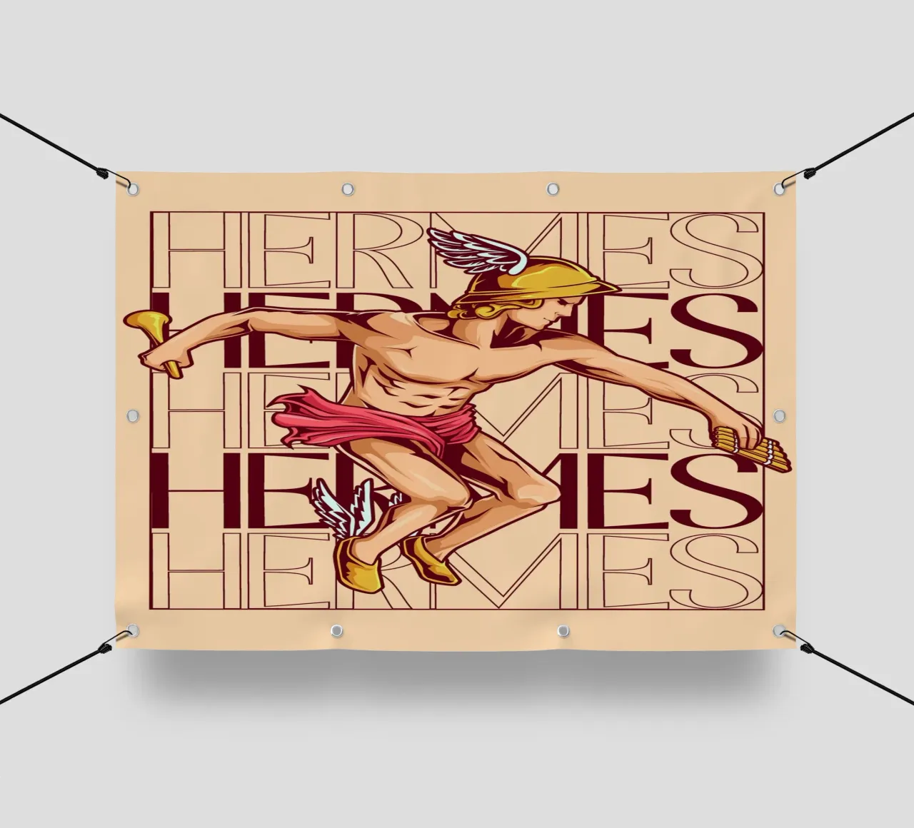HERMES - messaggero degli dei in movimento telo in pvc da pixelbull - medieval art and more
