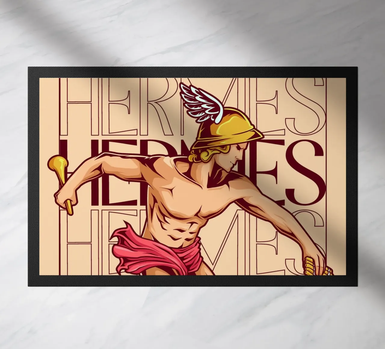 HERMES - messaggero degli dei in movimento zerbino da pixelbull - medieval art and more