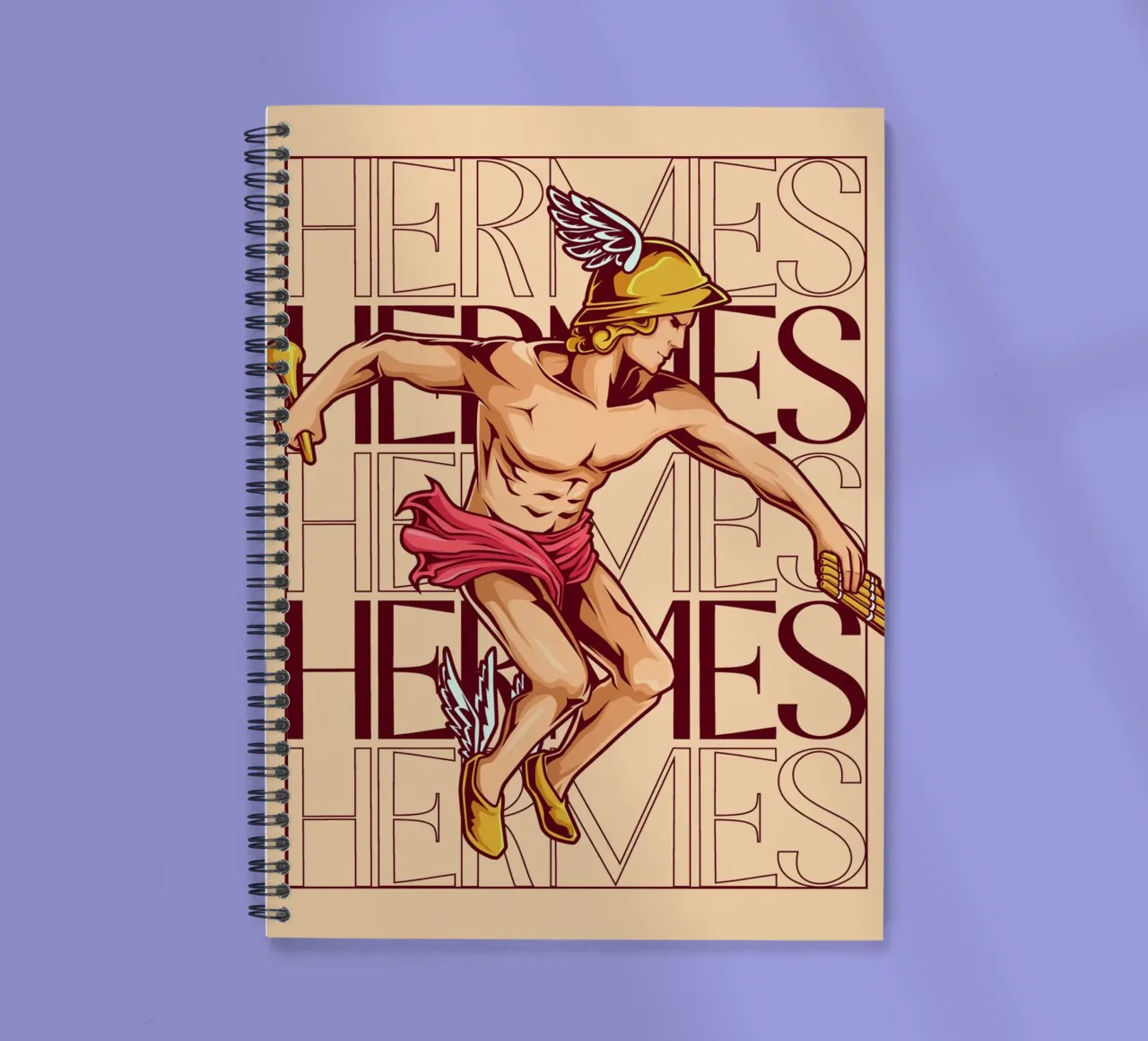 HERMES - messenger of the gods on the move spiral notebook by pixelbull - medieval art and more