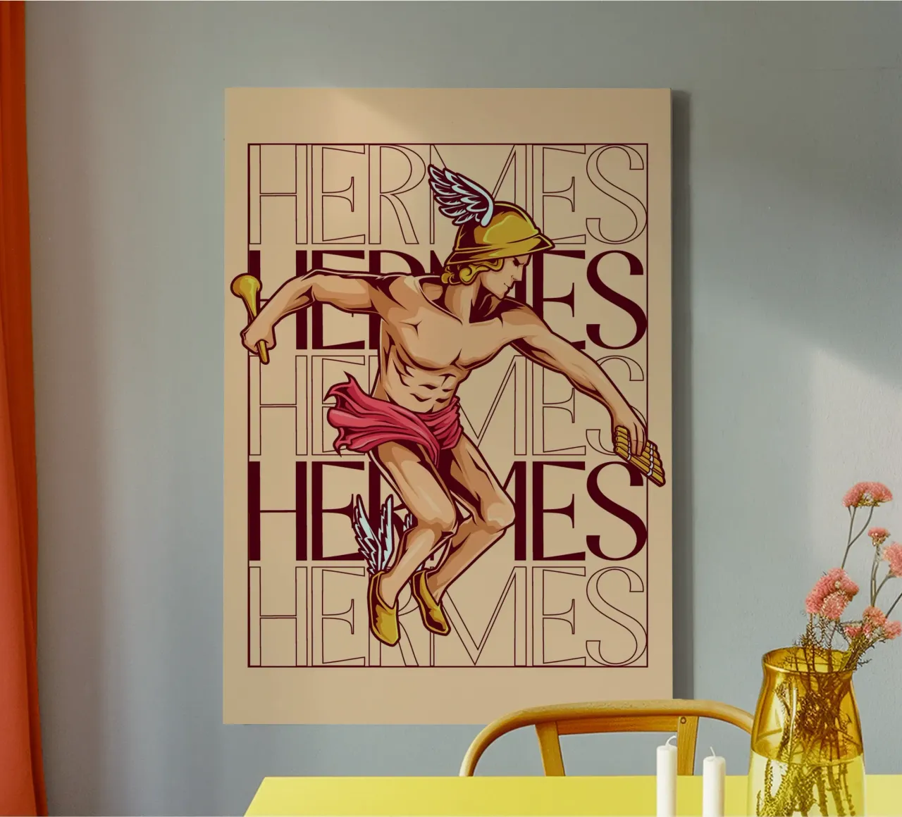 HERMES - messenger of the gods on the move canvas by pixelbull - medieval art and more