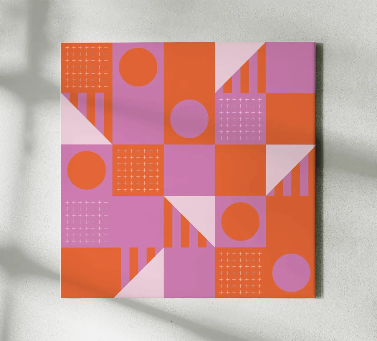 Riviera Tiles Glow Vibes Leinwand mit Schattenfugenrahmen von designdn