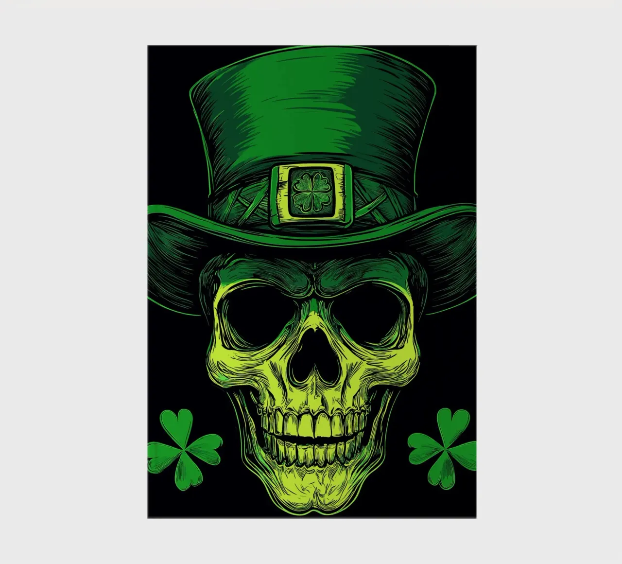 Skull with leprechaun hat notebook by pixelbull - medieval art and more