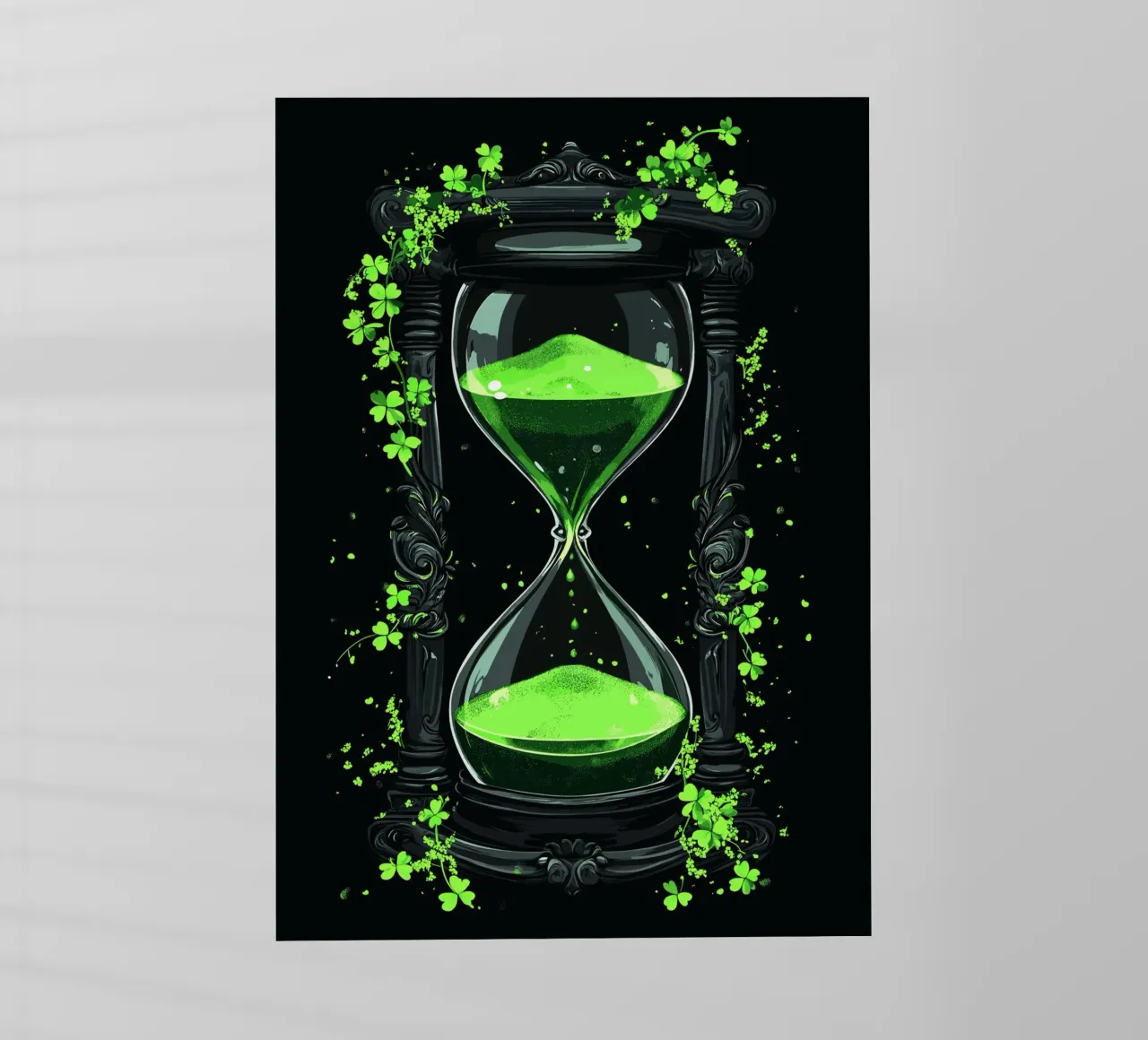 Clessidra con trifogli in verde pellicola backlit da pixelbull - medieval art and more