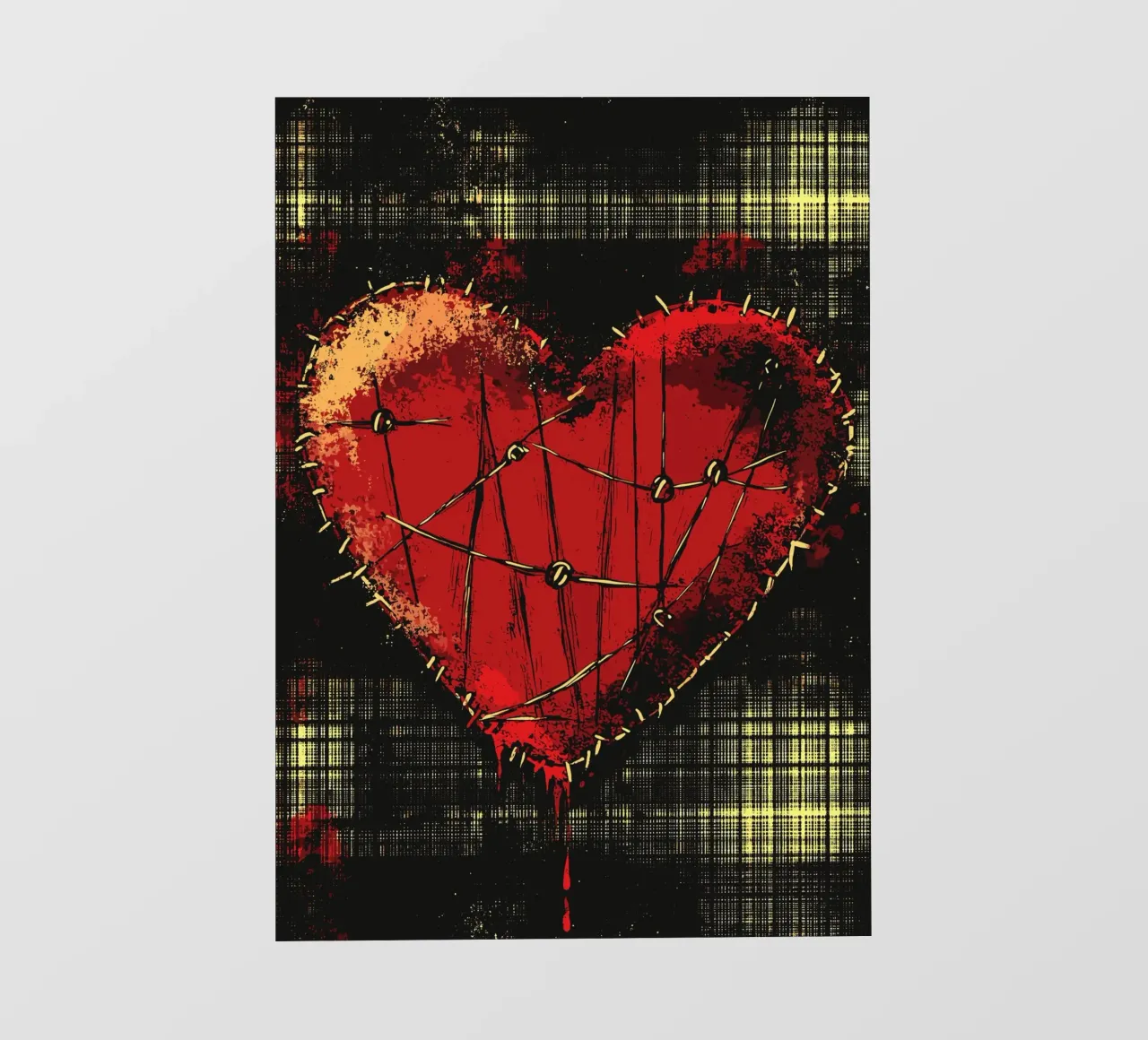 Cuore cucito con carattere punk telo in pvc da pixelbull - medieval art and more