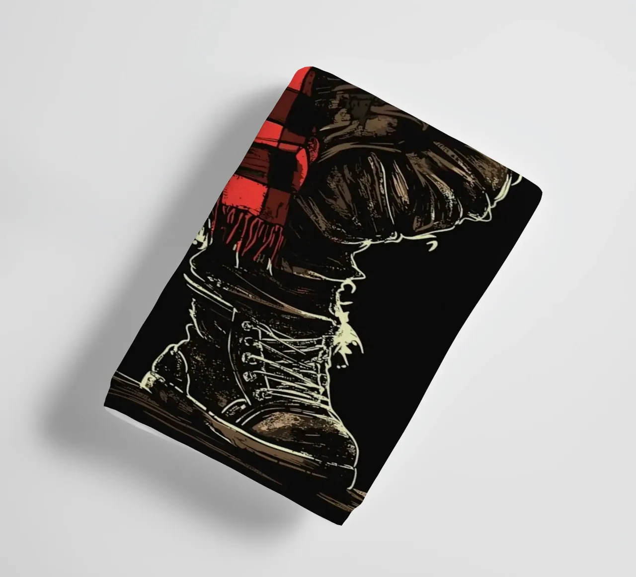 Coniglietto in tenuta punk con sciarpa a scacchi asciugamano da bagno da pixelbull - medieval art and more