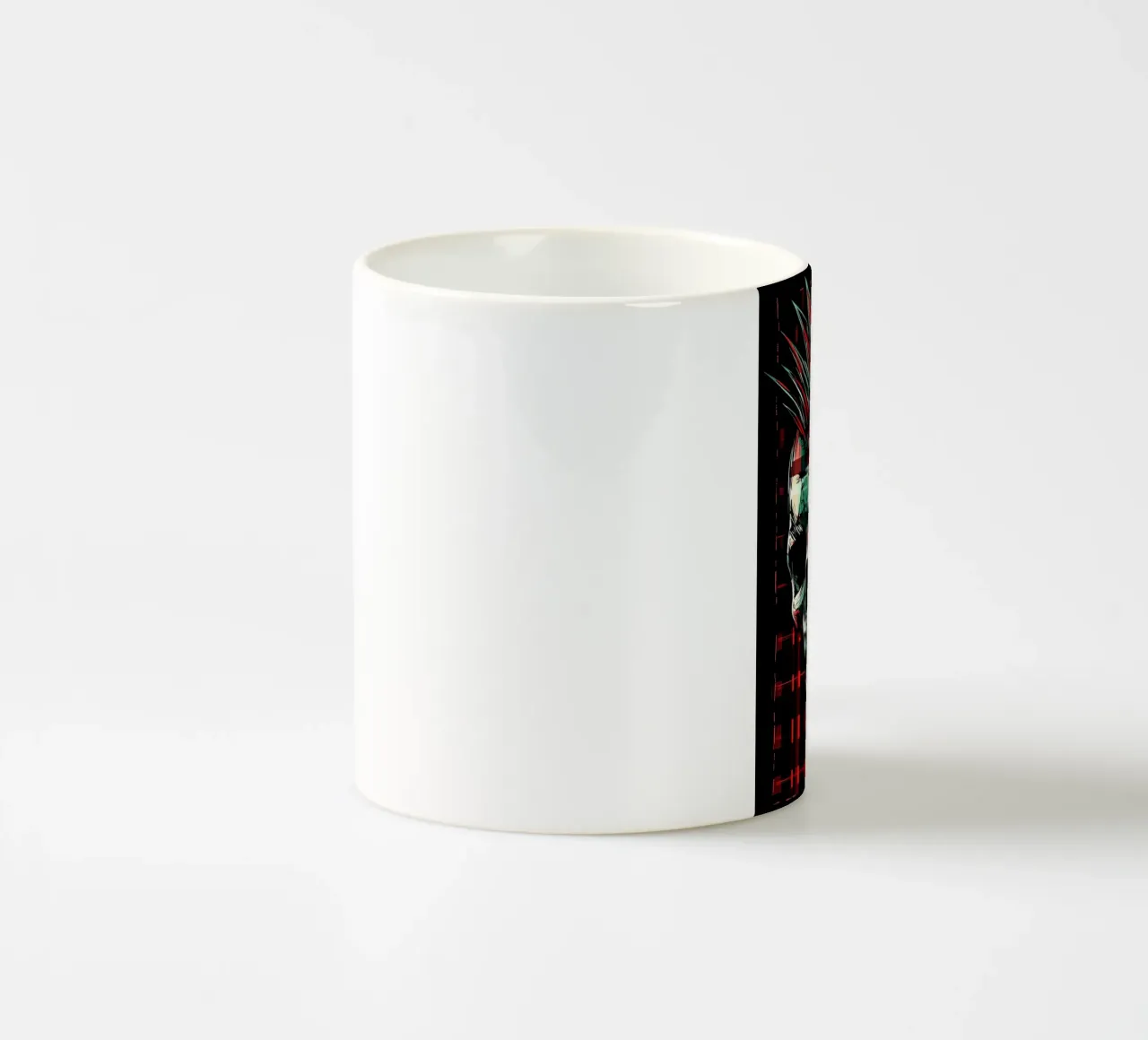 Teschio punk con mohawk tazza in ceramica da pixelbull - medieval art and more