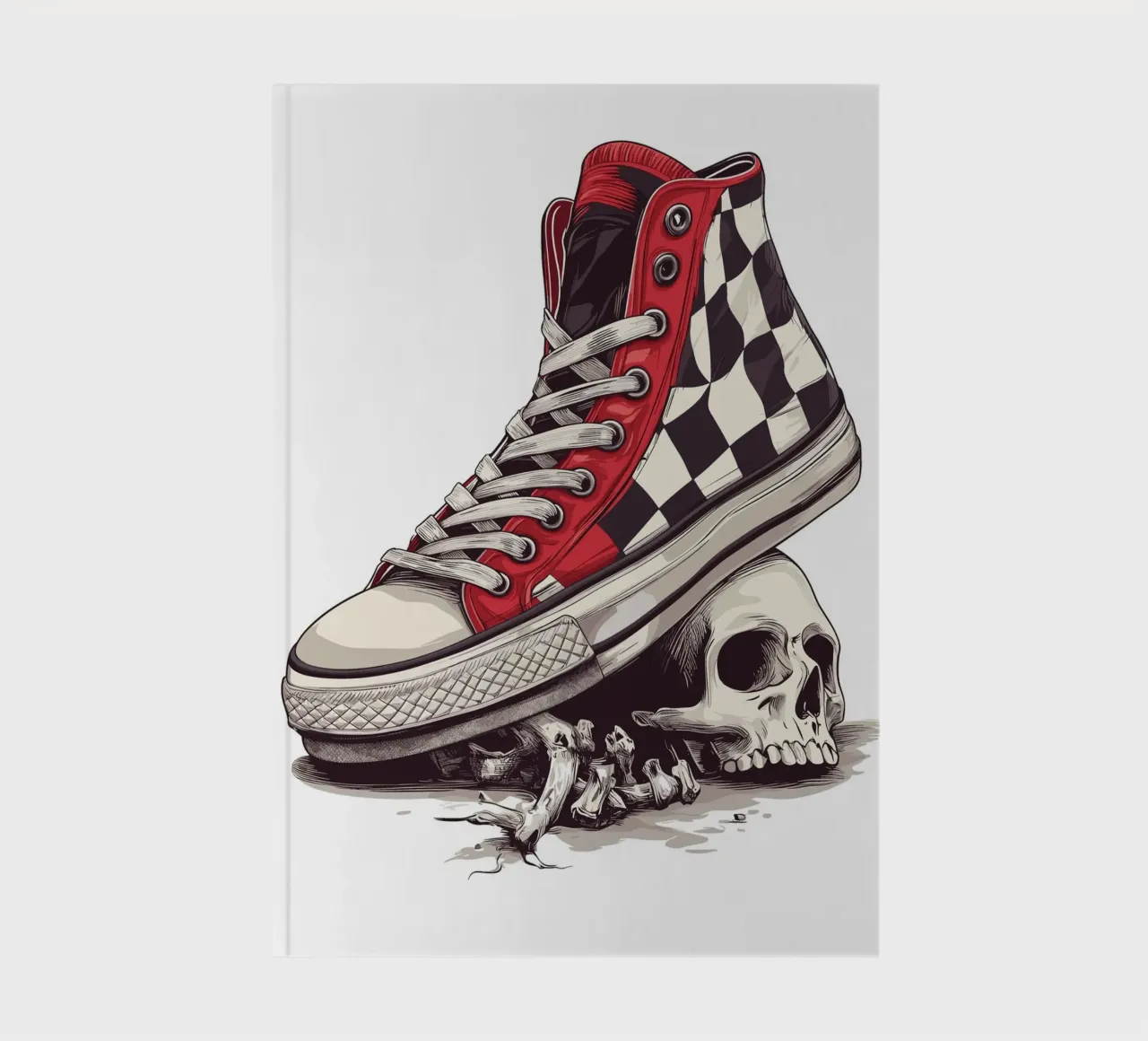 Sneaker on skull with bones notebook by pixelbull - medieval art and more