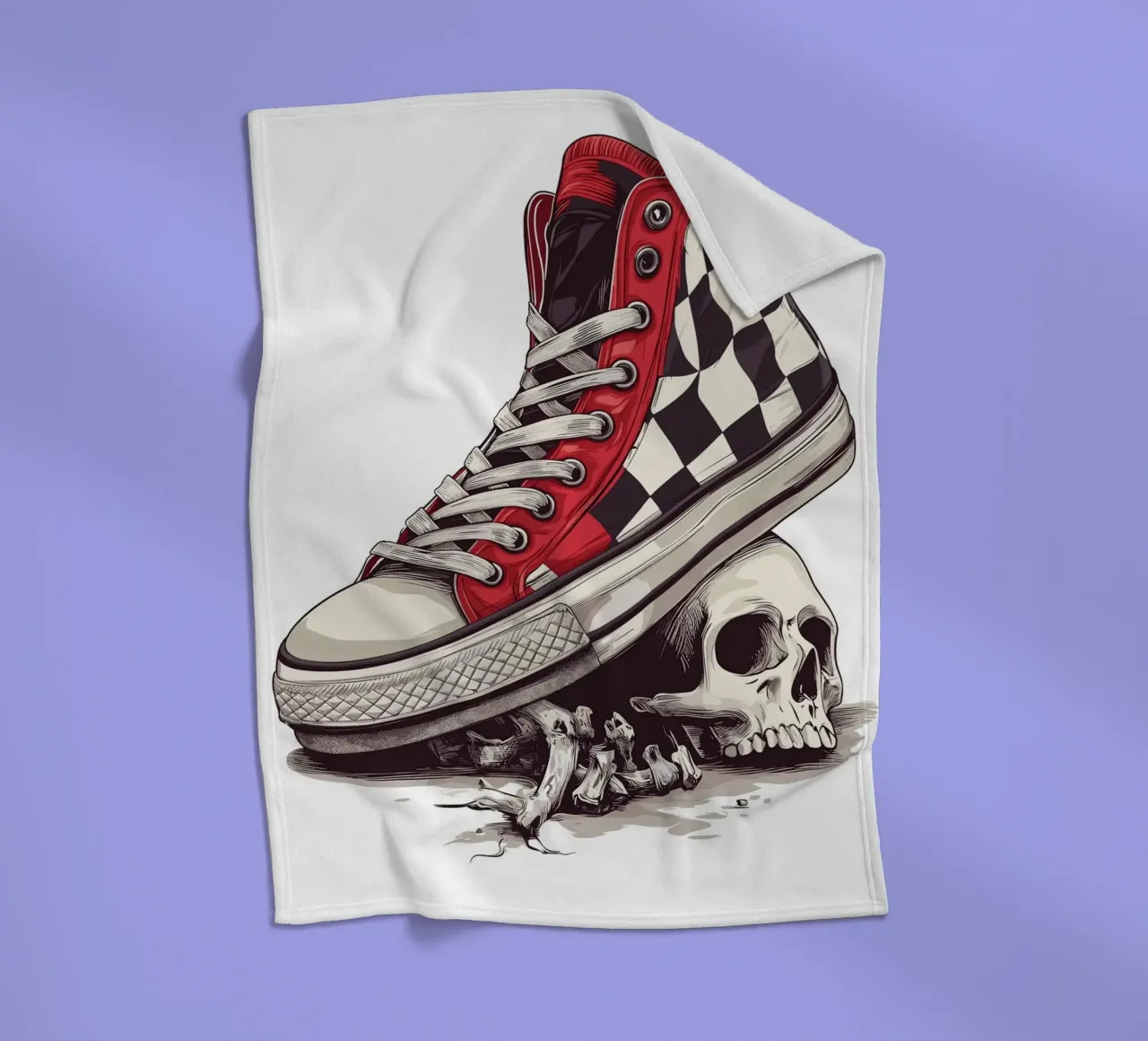 Sneaker su teschio con ossa coperta in pile da pixelbull - medieval art and more