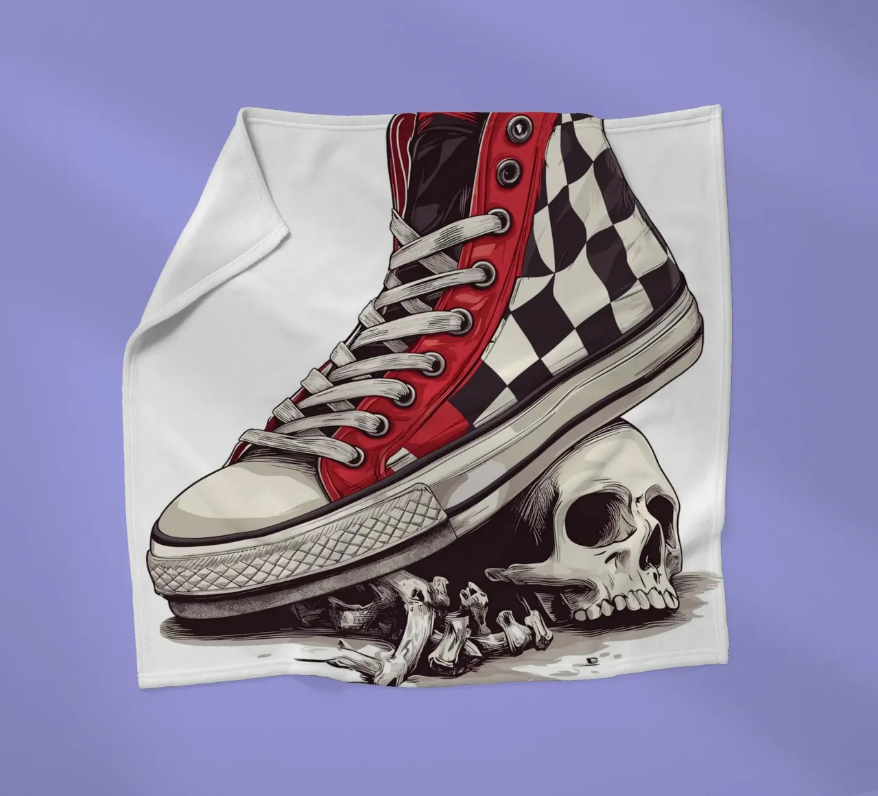 Sneaker su teschio con ossa coperta in pile da pixelbull - medieval art and more