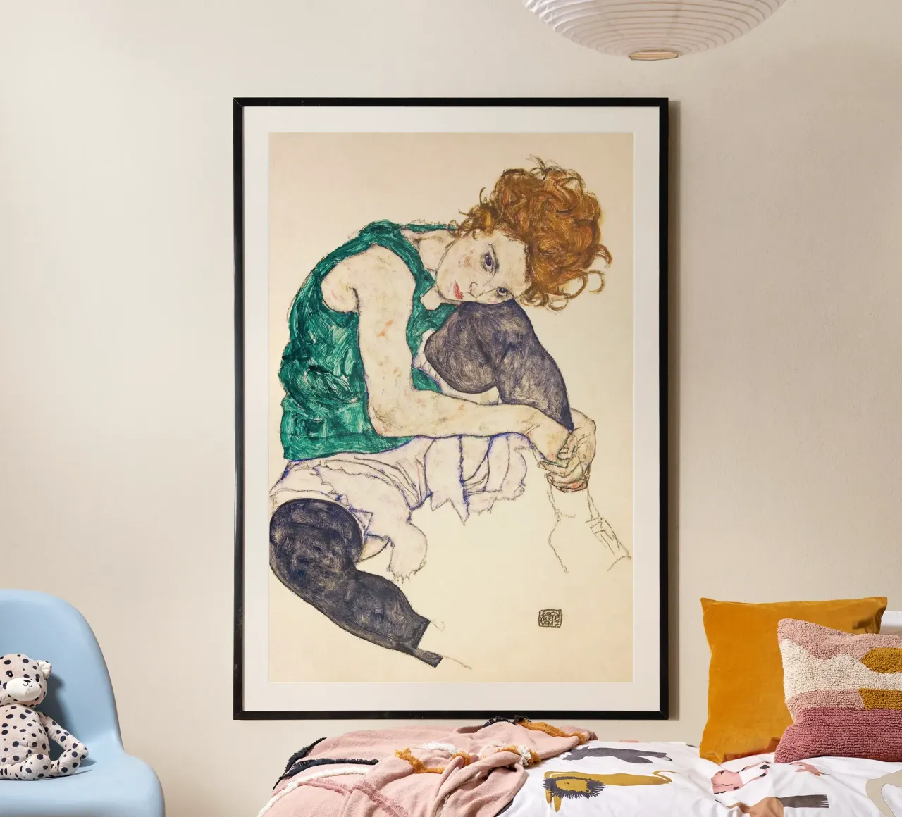Egon Schiele - Seated Woman with Legs Drawn Up carta hahnemühle da apoloprints