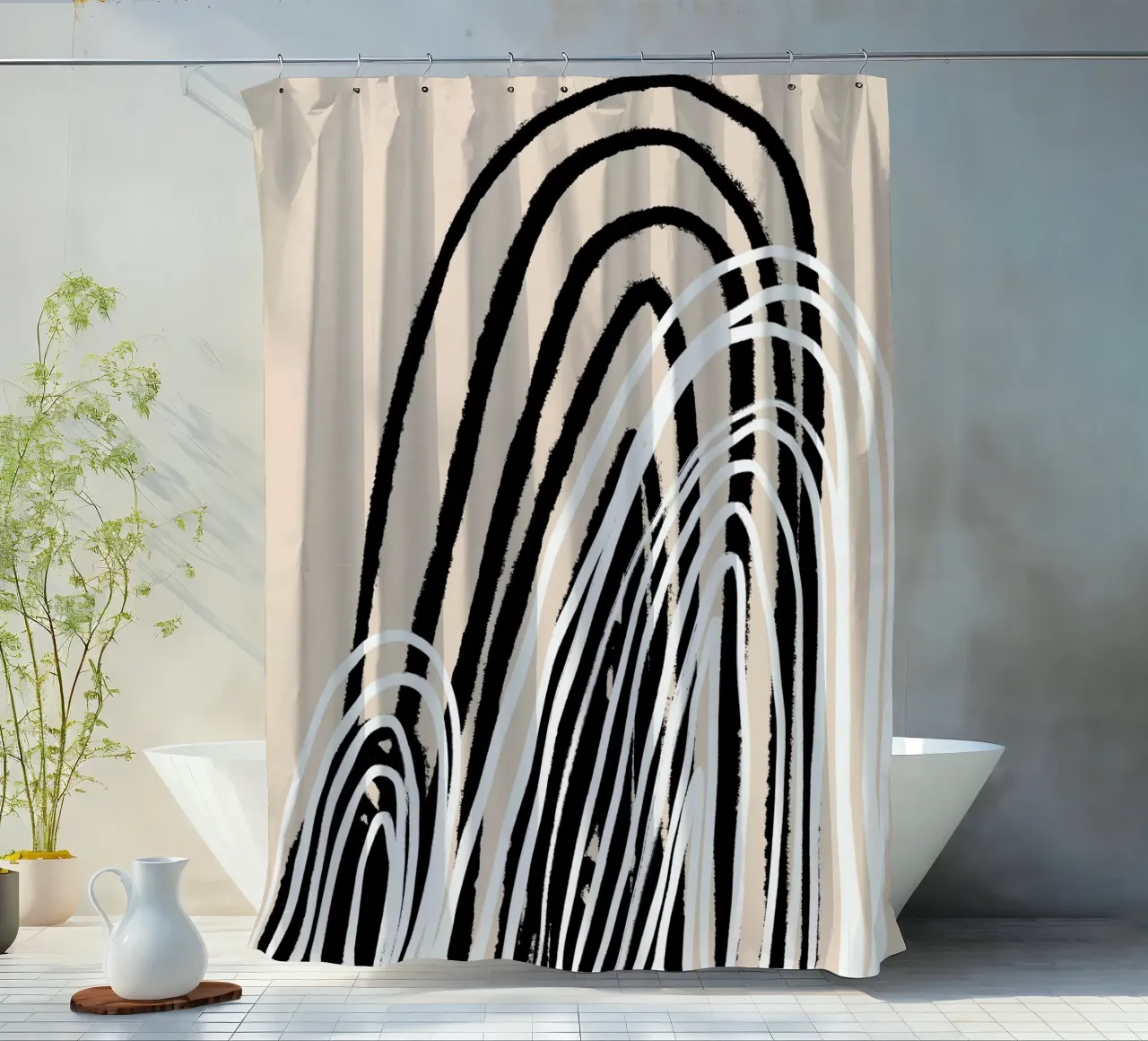 Serie minimalista no.1 shower curtain by Froilein Juno