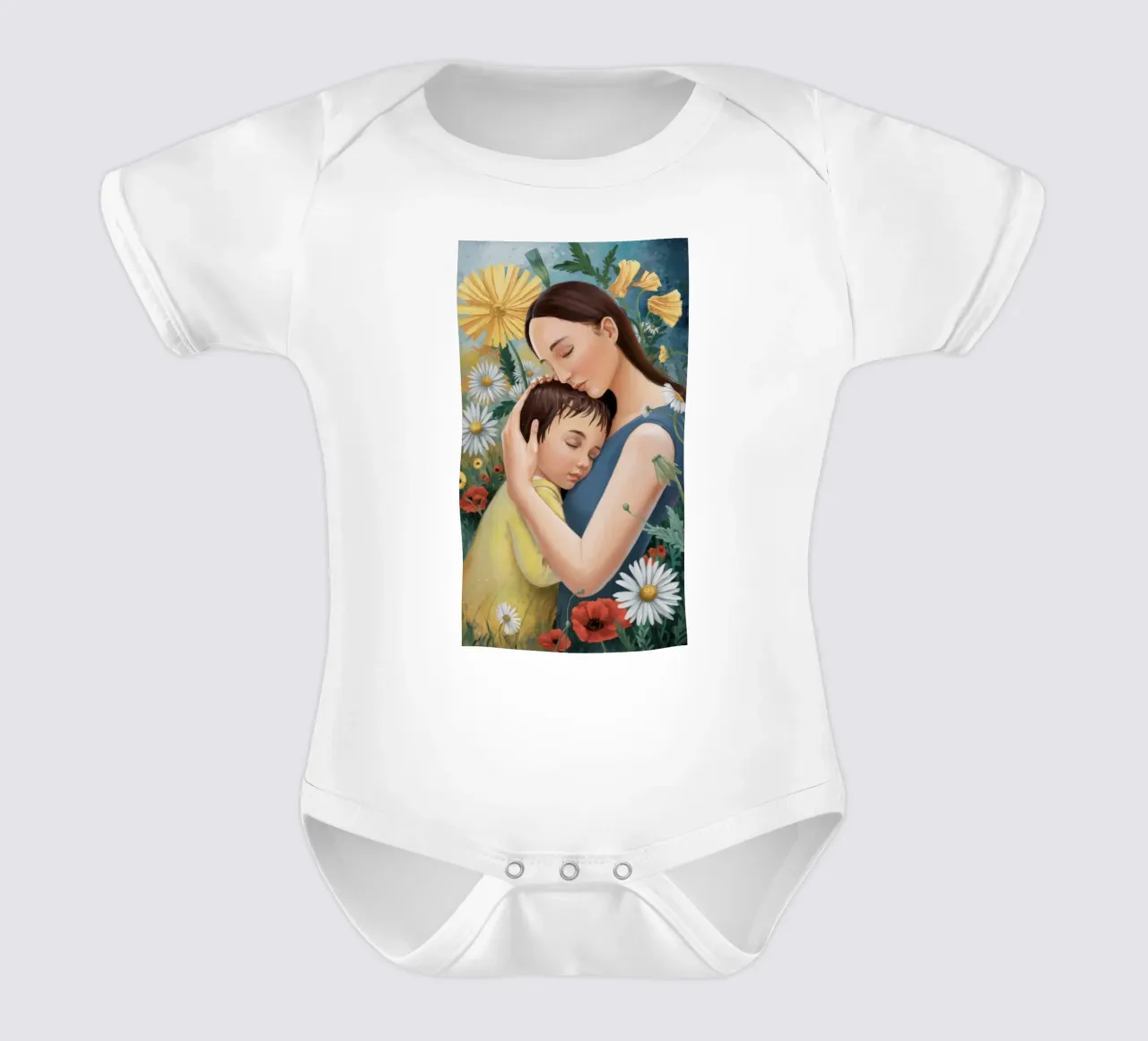 Blumige Umarmung Kurzarm Babybody von Twilight Muse