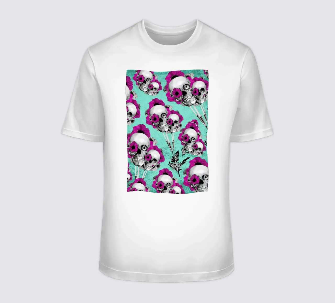 Skulls and Poppies Pattern t-shirt da Kristy Patterson