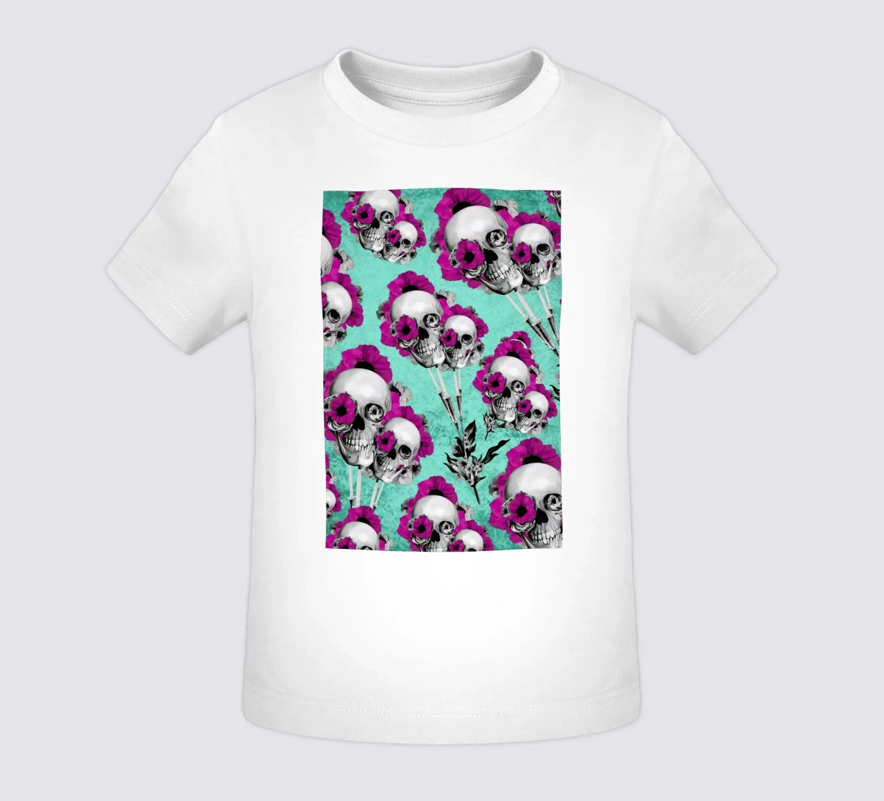 Skulls and Poppies Pattern maglietta neonato da Kristy Patterson