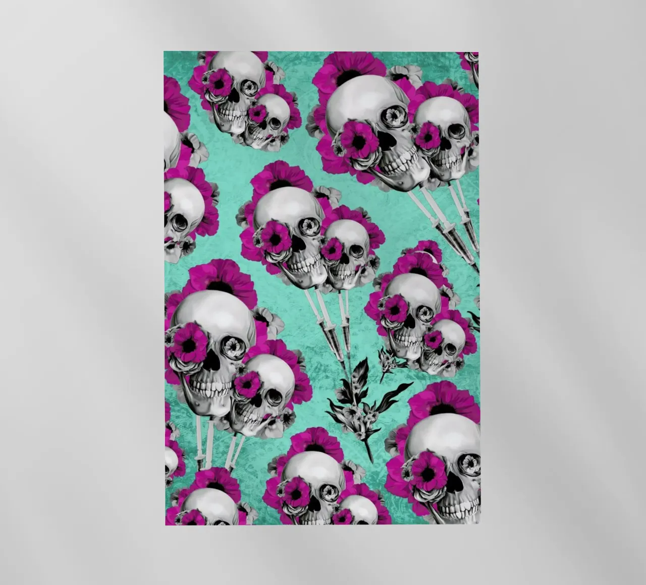Skulls and Poppies Pattern Backlit Folie von Kristy Patterson