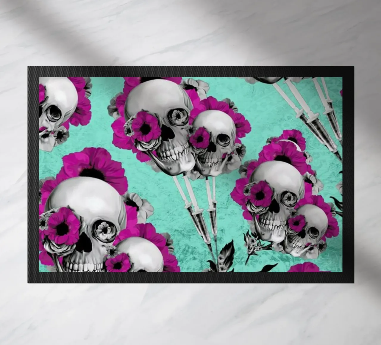 Skulls and Poppies Pattern zerbino da Kristy Patterson