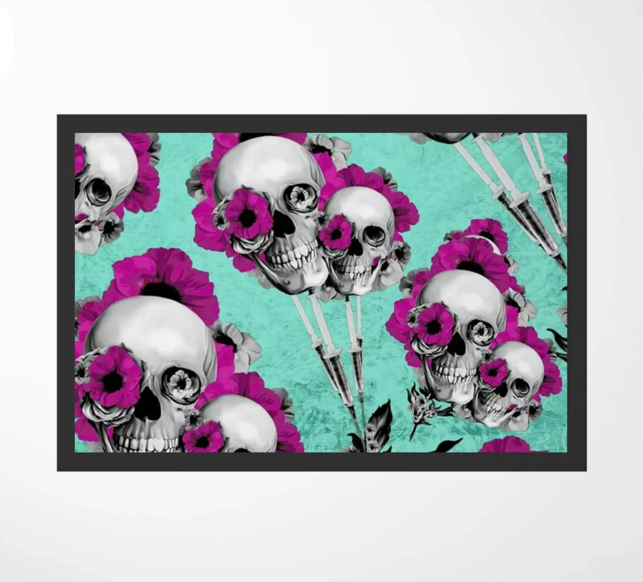 Skulls and Poppies Pattern deurmat van Kristy Patterson