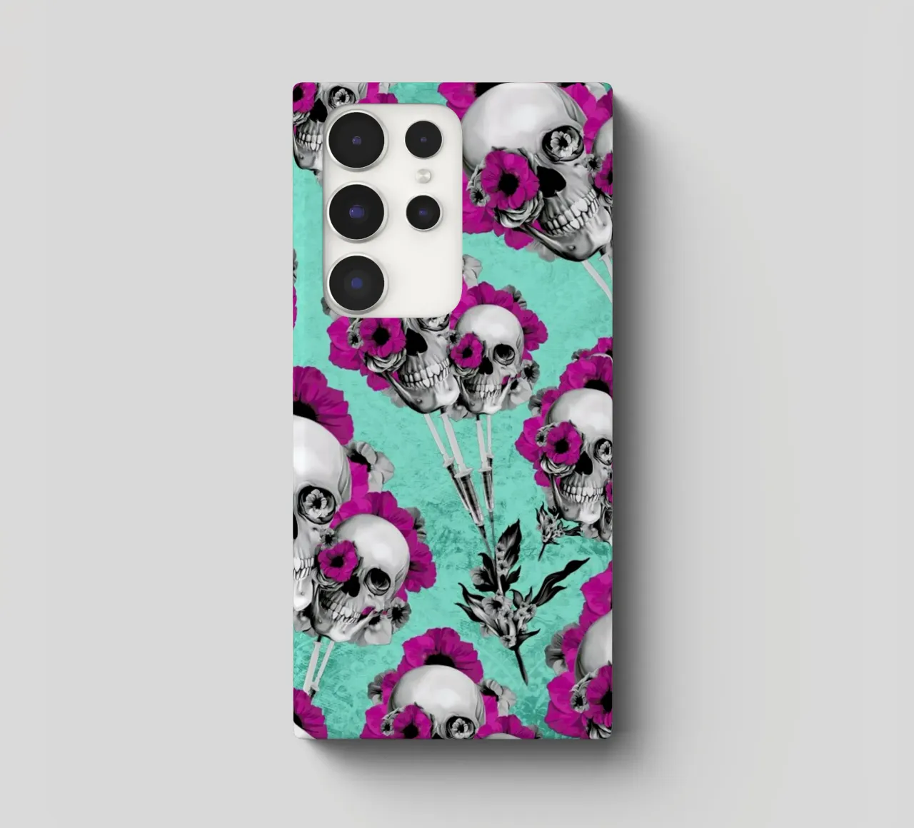 Skulls and Poppies Pattern cover samsung da Kristy Patterson
