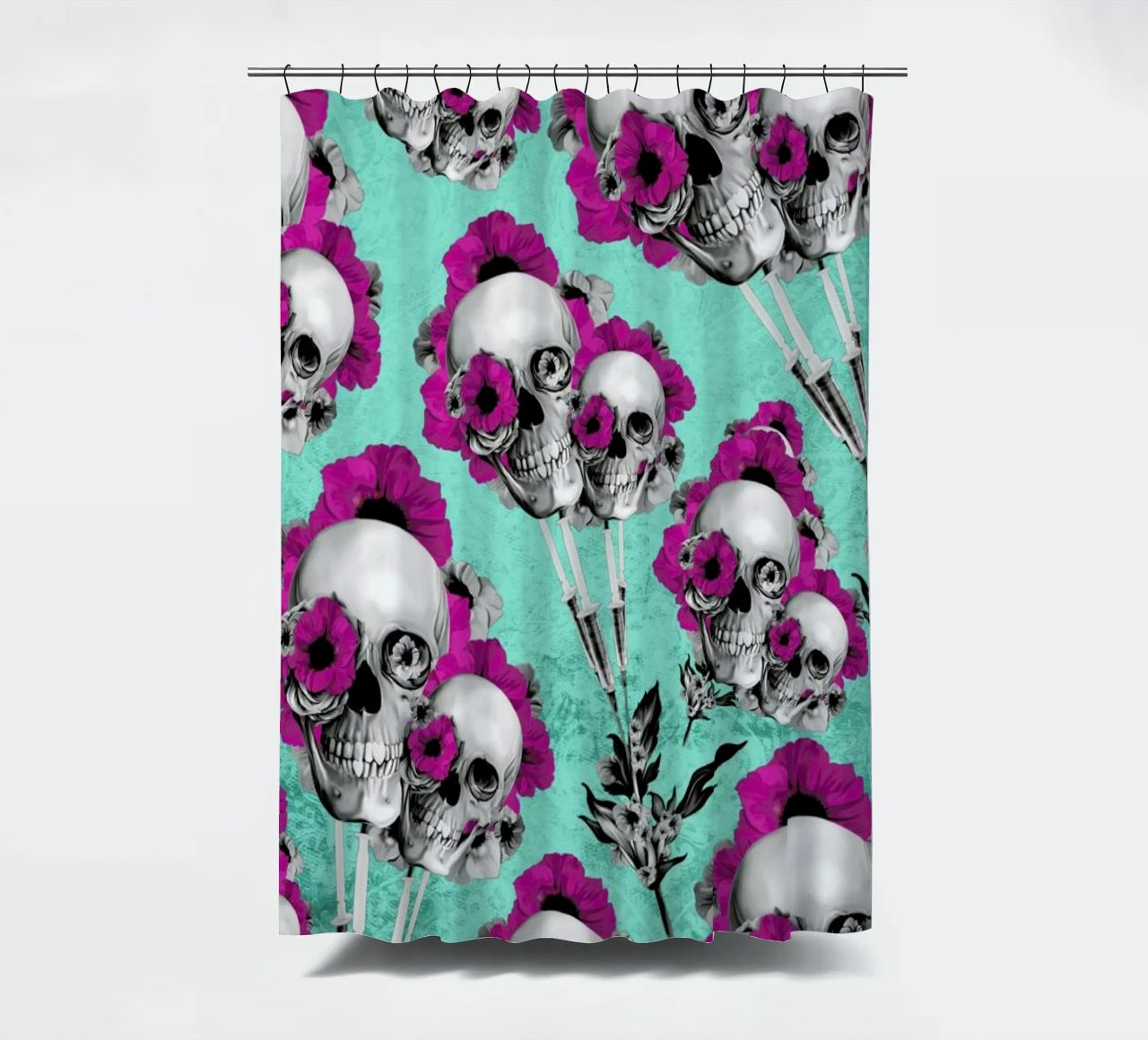 Skulls and Poppies Pattern tenda da doccia da Kristy Patterson