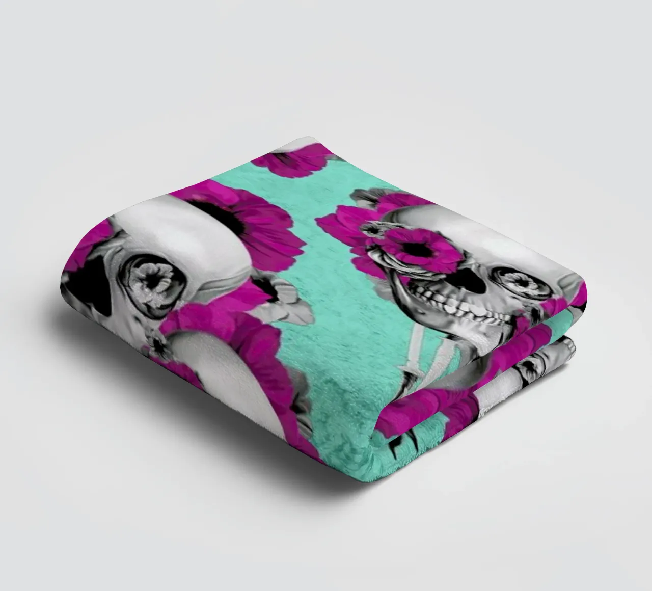 Skulls and Poppies Pattern towel by Kristy Patterson