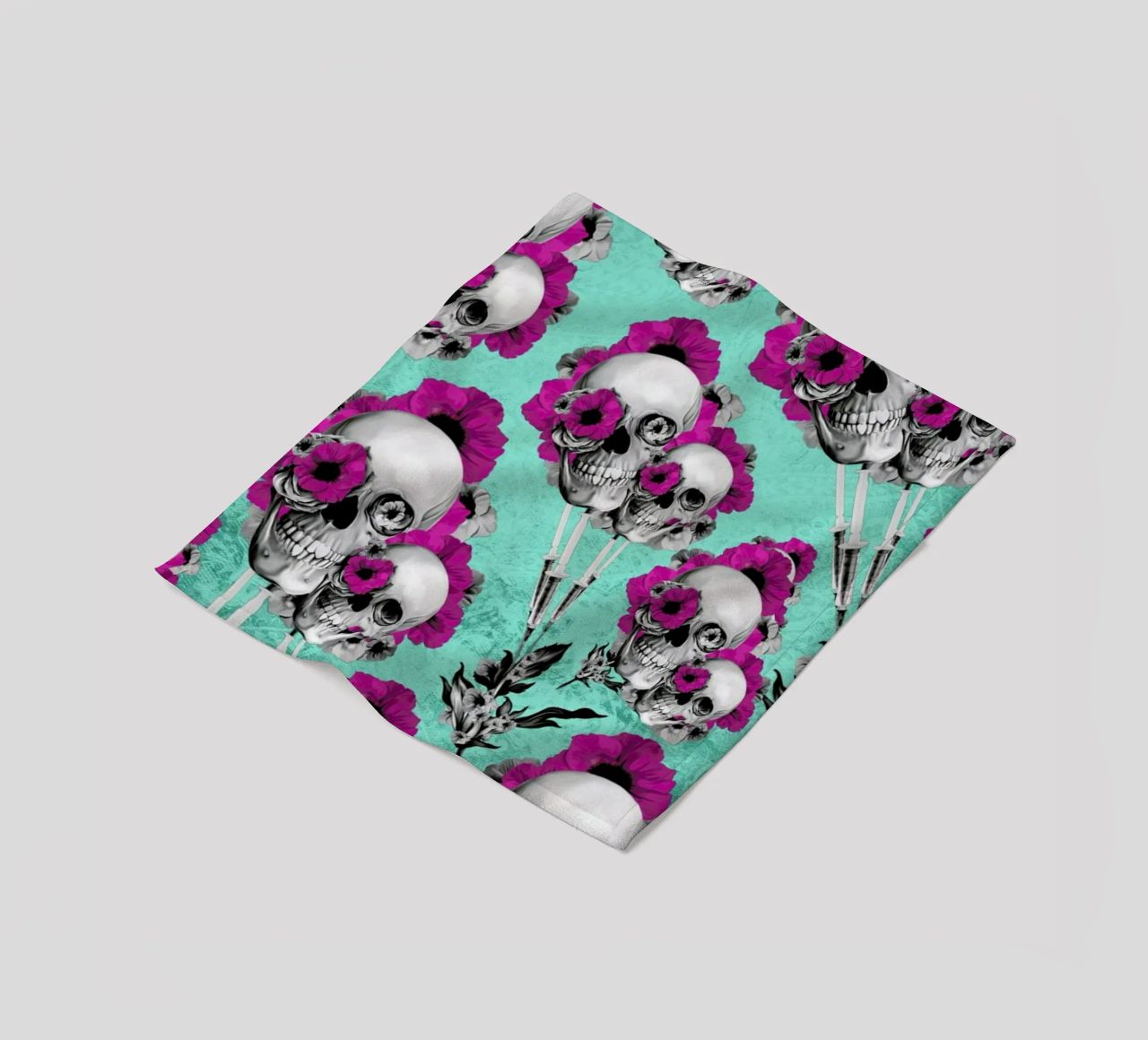 Skulls and Poppies Pattern coperta in pile da Kristy Patterson