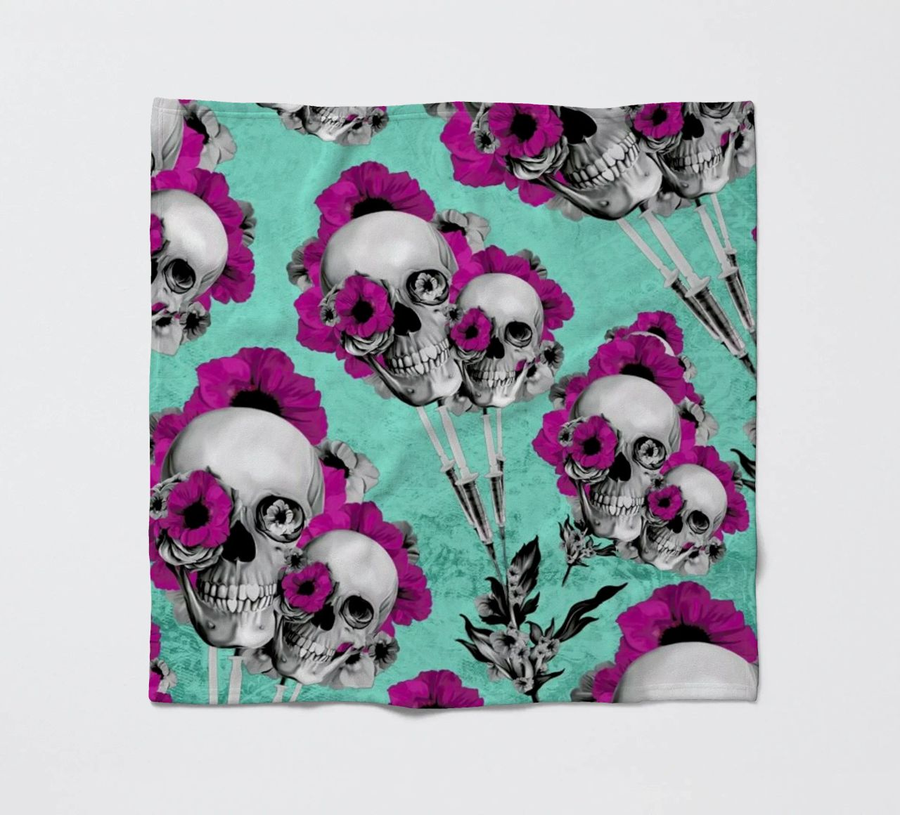 Skulls and Poppies Pattern coperta in pile da Kristy Patterson
